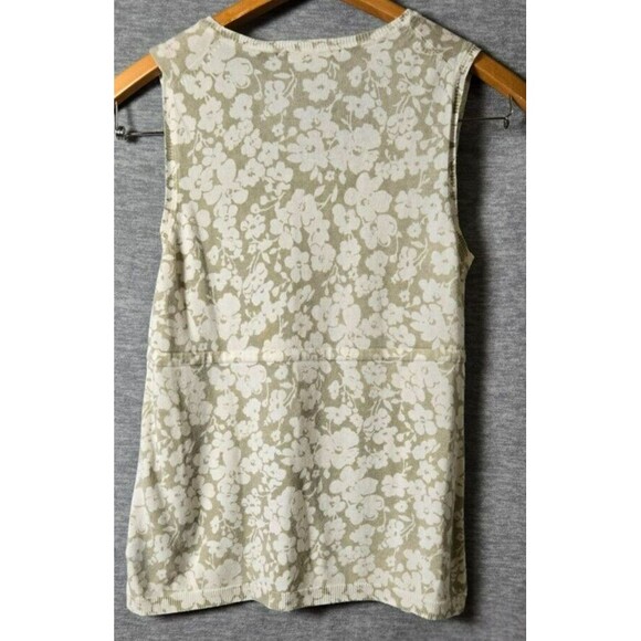 Liz Claiborne Womens Sweater Set Floral Cream & Beige Two-Piece Set Size Medium - Picture 4 of 11